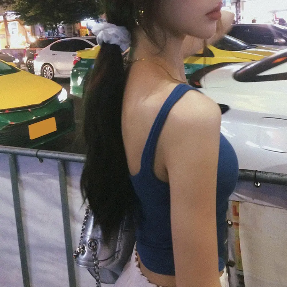 Women Seamless Camisole Top Sleeveless Vest with Stainless Base Ribbed Knit Women's Sleeveless Tank Tops with for Spaghetti