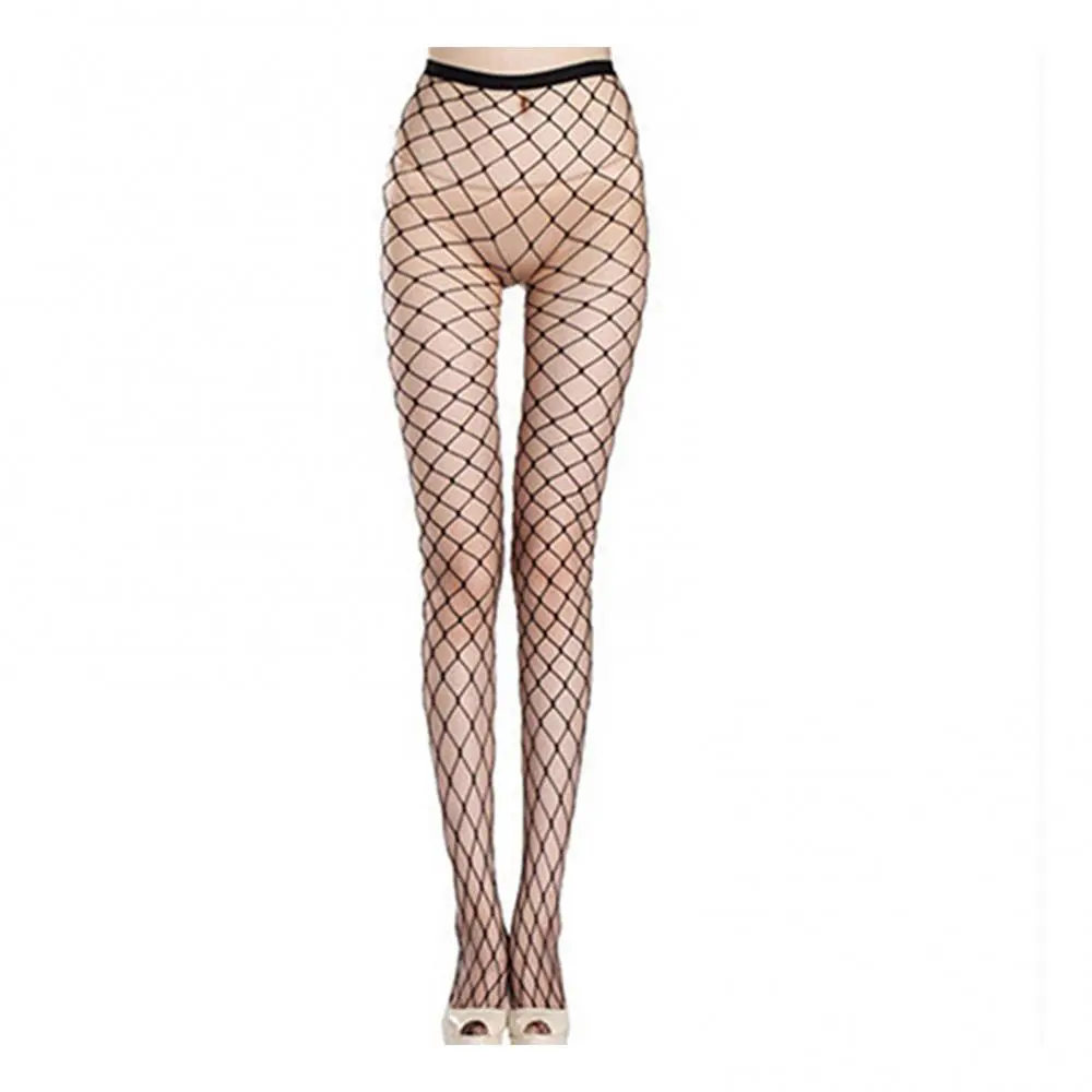 Women Sexy Fishnet Stockings Lolita Fishnet Body Stockings Fish Net Pantyhose Mesh Tights Lingerie Skin JK Fishnet Waist Hosiery