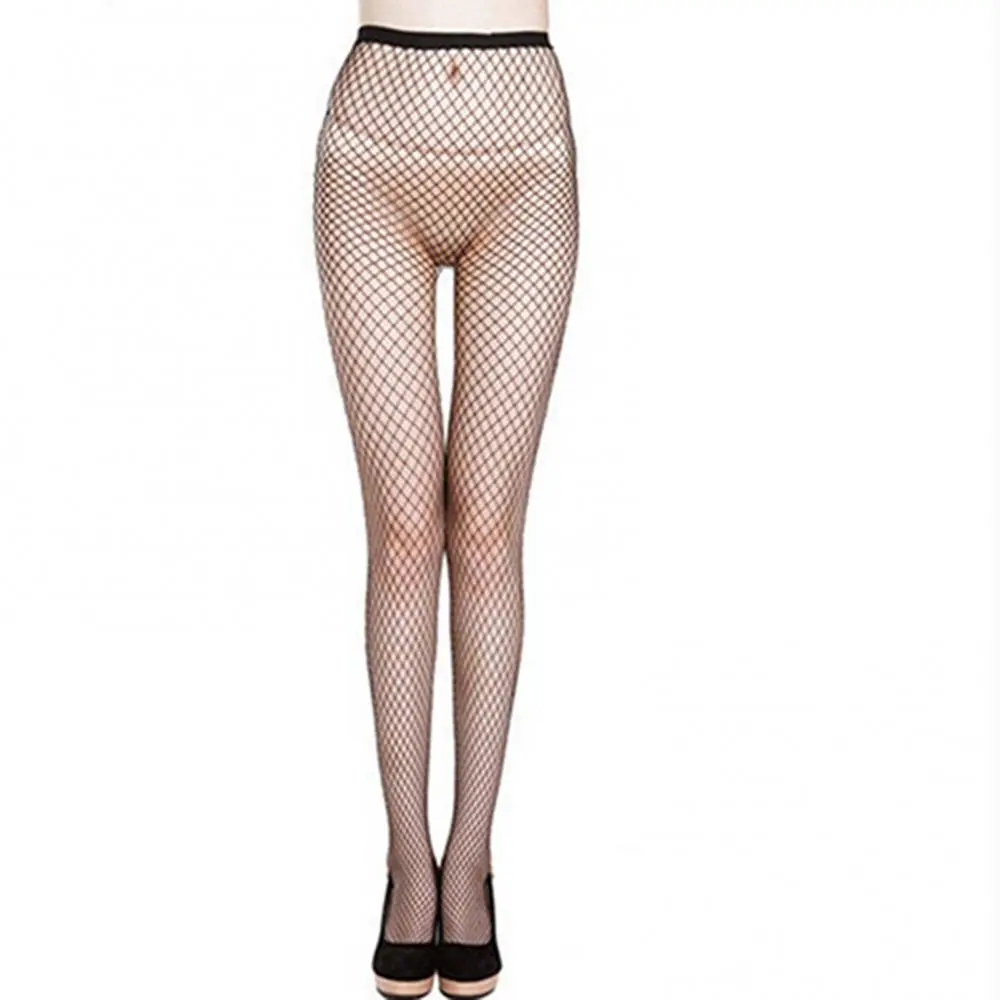 Women Sexy Fishnet Stockings Lolita Fishnet Body Stockings Fish Net Pantyhose Mesh Tights Lingerie Skin JK Fishnet Waist Hosiery
