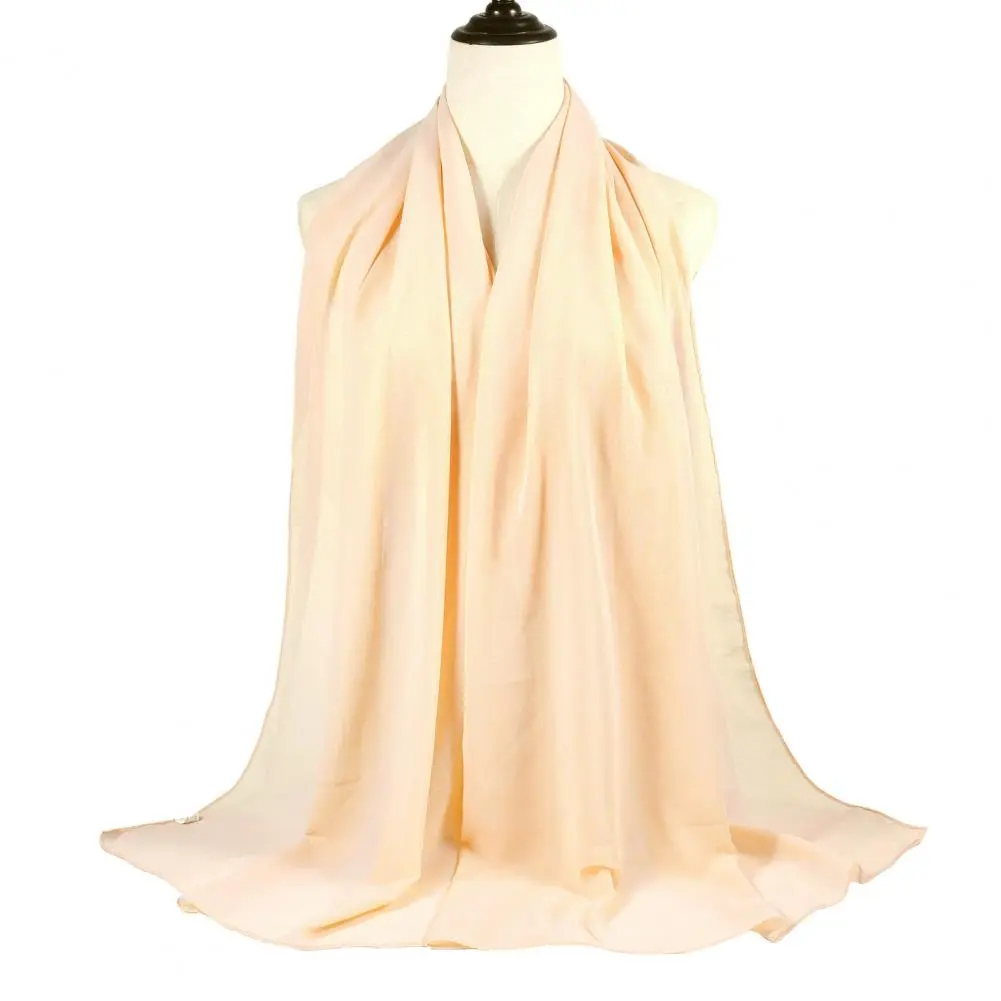 Bright Color Headscarf Versatile Accessory Scarf Stylish Women's Headscarf in Solid Color Chiffon Shawl for Breathable