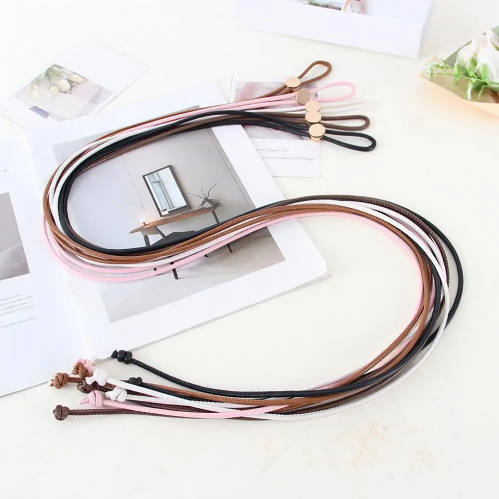 Women Imitation Leather Belt Men Women Belt Stylish Imitation Leather Women's Belt with Adjustable Length for Dress