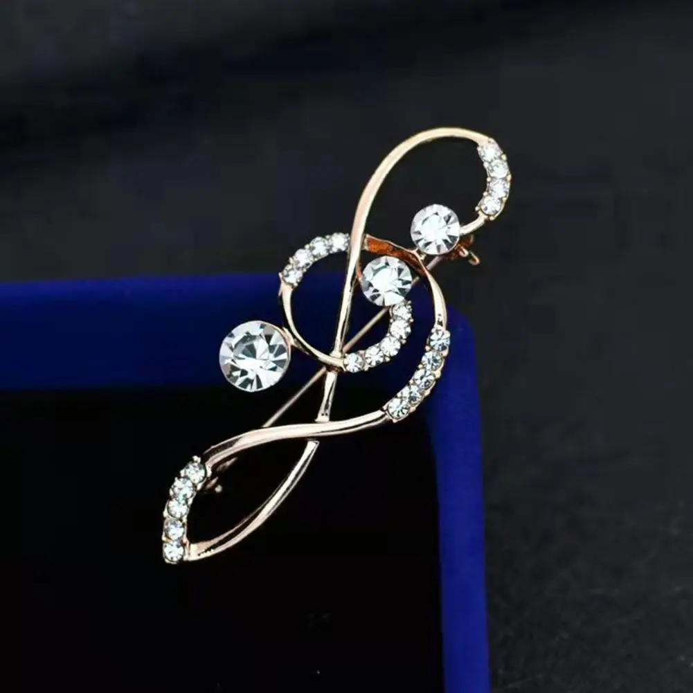 Music Note Pearl Rhinestone Brooches For Women Beauty Office Party Brooch Pin Element Evening Dress Shiny Women Brooch Corsage