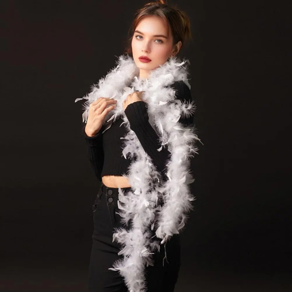 Green Feather Scarf Party Scarf Sparkling Sequin Feather Scarf for Adult Parties Stage Performances 2 Meters Long Fluffy