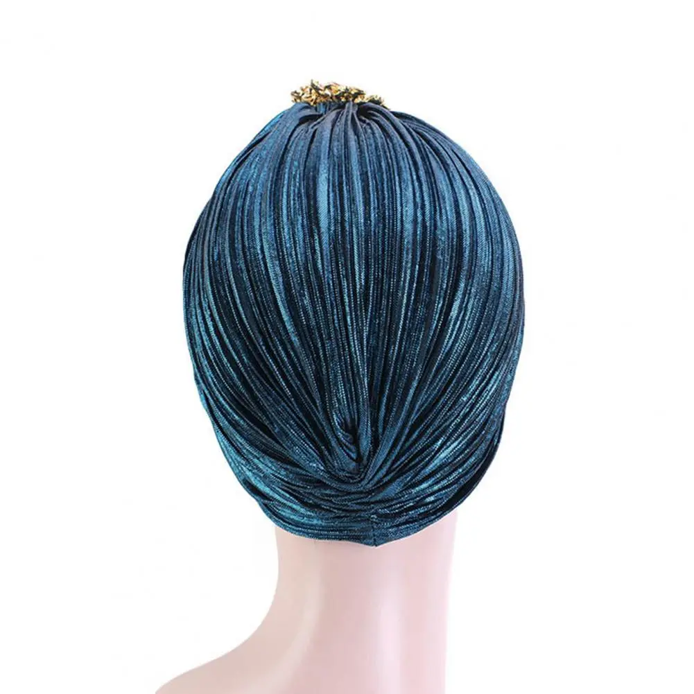 Retro Style Headscarf Hat Faux Embellished Headscarf Vintage Rhinestone Turban Hat for Women Retro Style Headscarf with Fancy