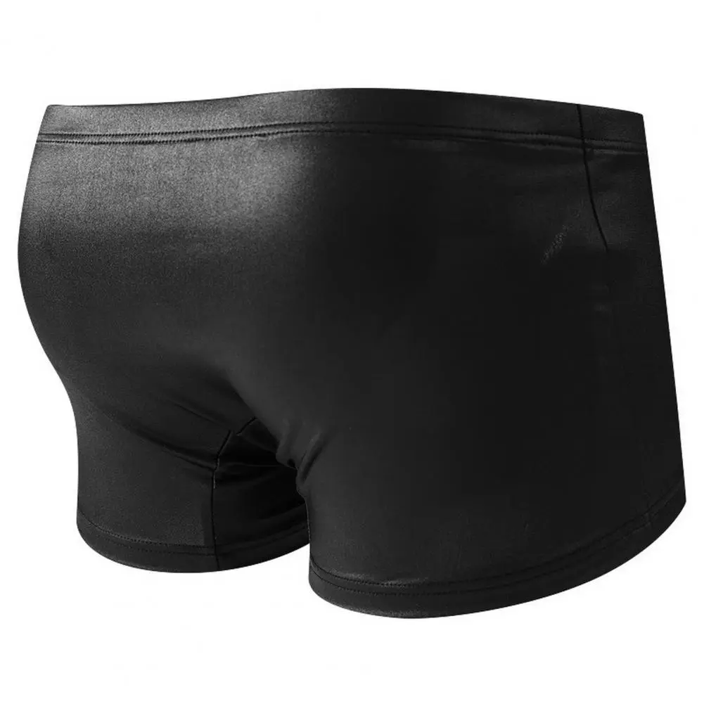 Men Boxer Underwear Elastic Mid-waist Boxers Men's Elastic Mid-rise Boxer Shorts with U-convex Design for Breathable Comfort
