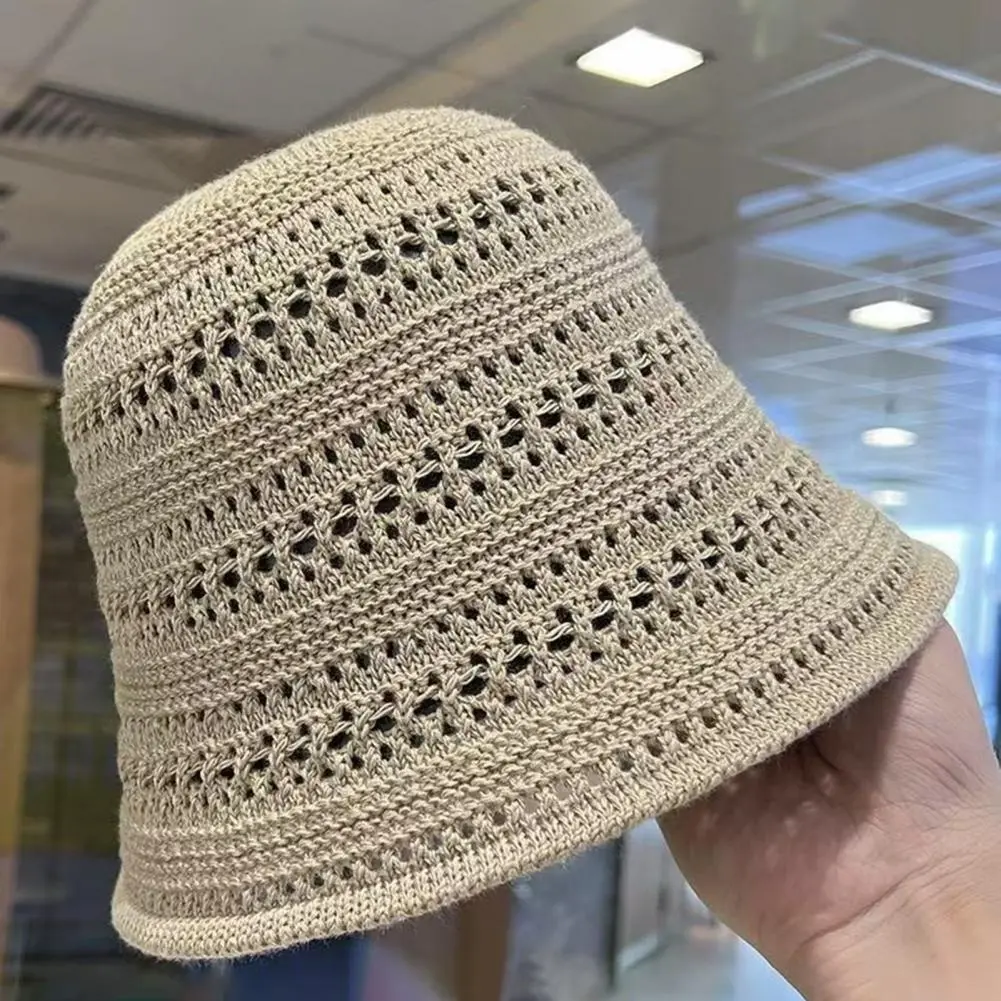 Hollowed-out Hat Summer Sun Protection Hat Stylish Women's Fisherman Hat with Hollowed-out Design Wide Brim for Sun for Summer