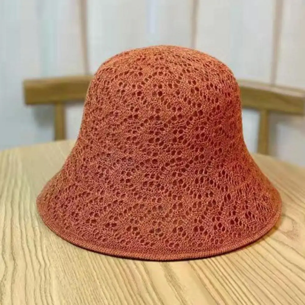 Hollowed-out Hat Summer Sun Protection Hat Stylish Women's Fisherman Hat with Hollowed-out Design Wide Brim for Sun for Summer