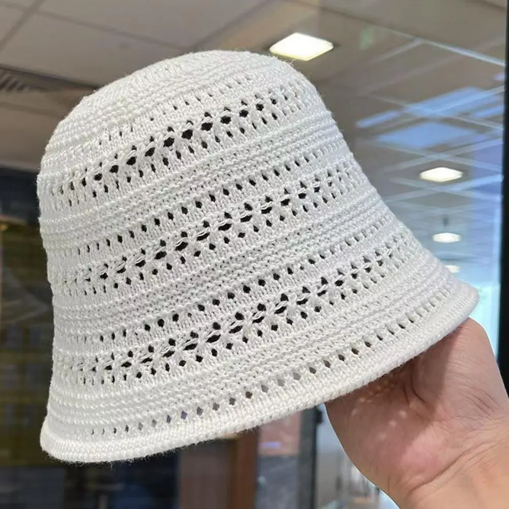Hollowed-out Hat Summer Sun Protection Hat Stylish Women's Fisherman Hat with Hollowed-out Design Wide Brim for Sun for Summer