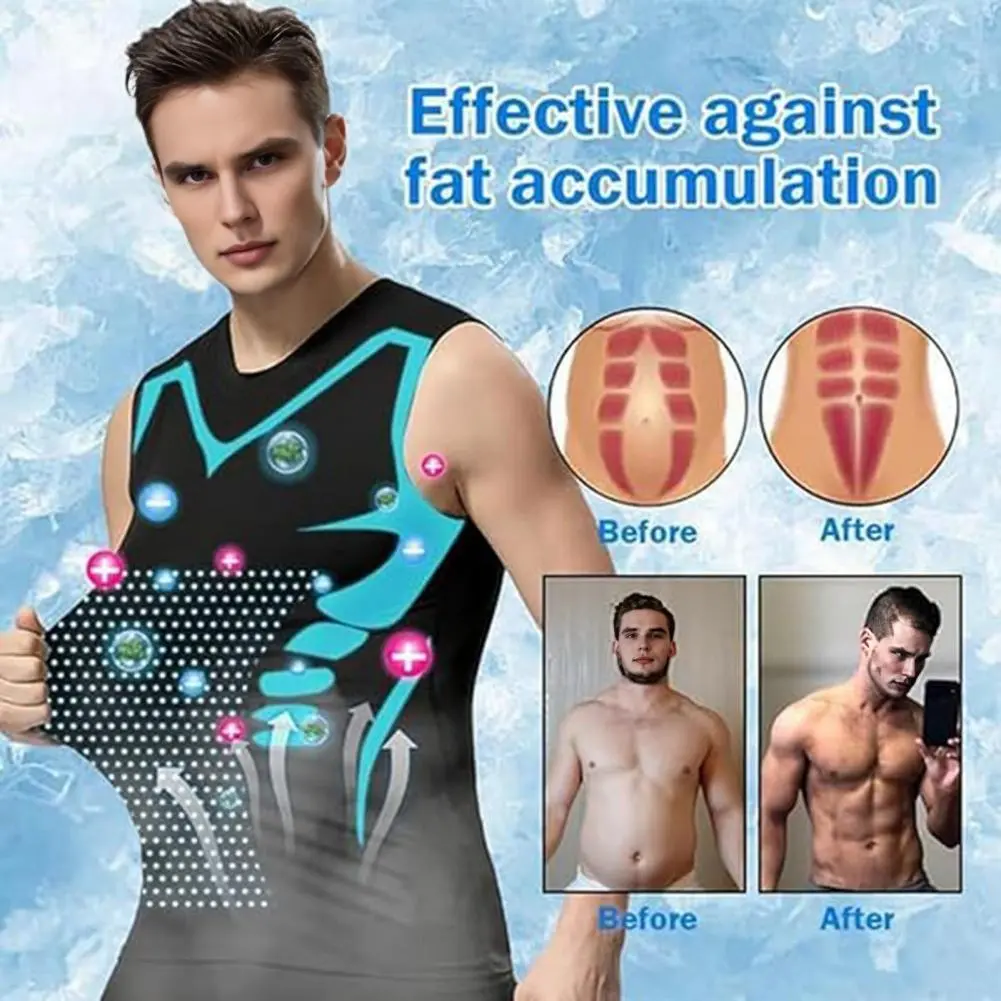 Chest Fat Reduction Shirt Fitness Vest for Posture Improvement Men's Round Neck Sleeveless Fitness Vest for Vitality for Active