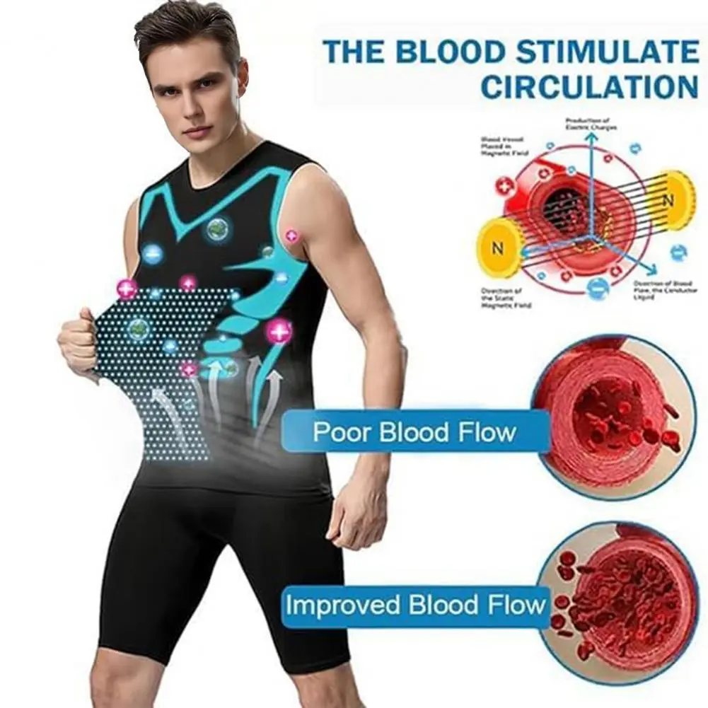 Chest Fat Reduction Shirt Fitness Vest for Posture Improvement Men's Round Neck Sleeveless Fitness Vest for Vitality for Active