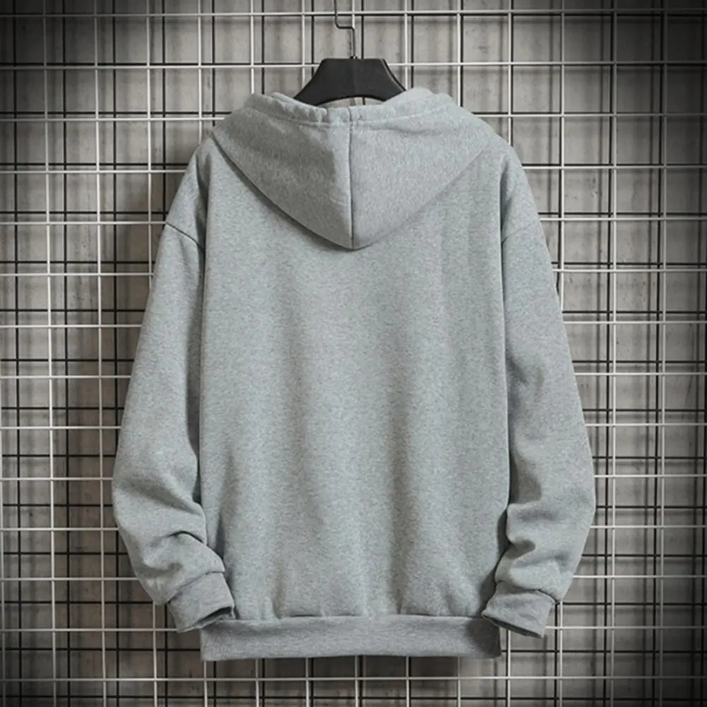Men Hooded Jacket Men Polyester Hoodie Men's Stylish Hooded Jacket for Spring Autumn Casual Zip-up Sweatshirt for Sports School