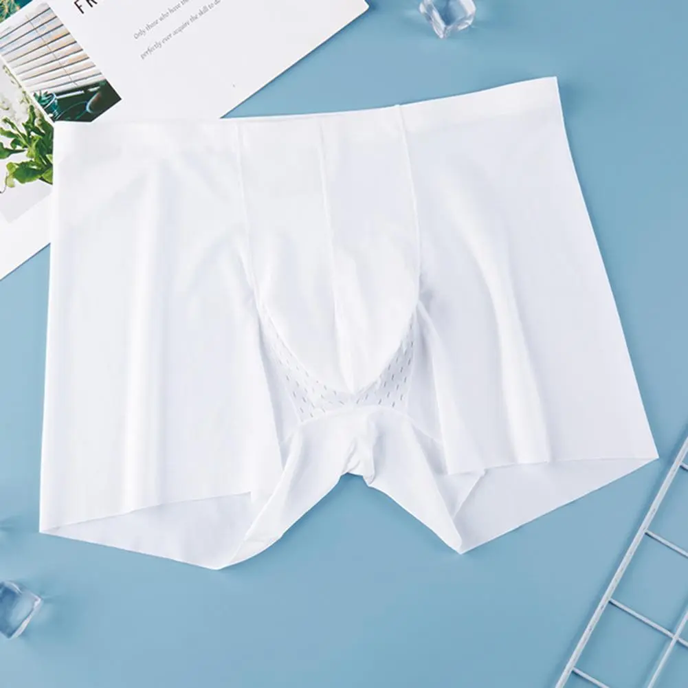 2025 S-XL Men Summer Shorts Briefs Mid-rise Elastic Waist Thin Underwear Transparent Seamless Quick Drying Shorts Panties