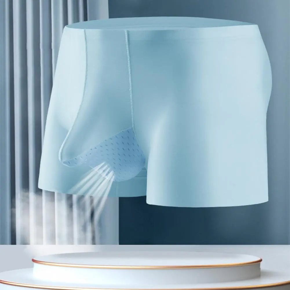 2025 S-XL Men Summer Shorts Briefs Mid-rise Elastic Waist Thin Underwear Transparent Seamless Quick Drying Shorts Panties