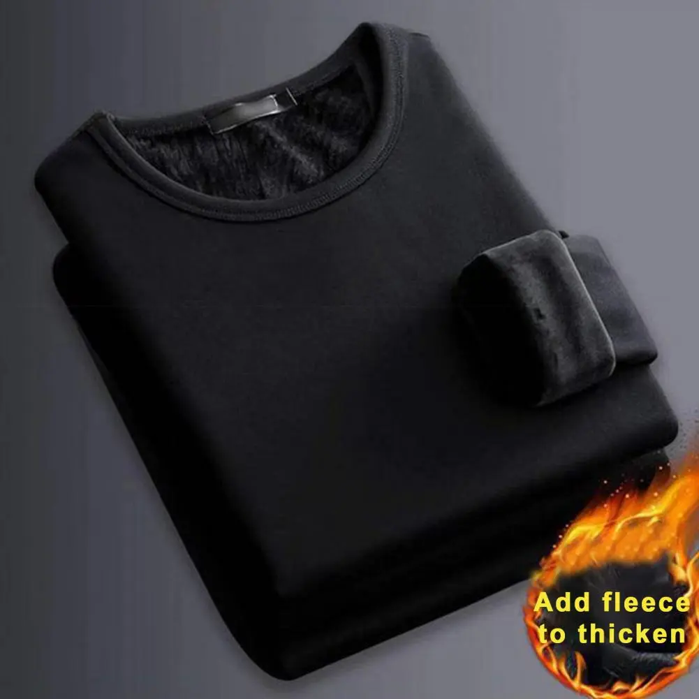 2025 M-4XL Men Fall Winter Shirt Thickened Plush Warm Velvet Thickened T-shirt Pullover Plus Size Daily Bottoming Top Underwear