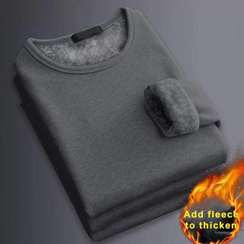 2025 M-4XL Men Fall Winter Shirt Thickened Plush Warm Velvet Thickened T-shirt Pullover Plus Size Daily Bottoming Top Underwear