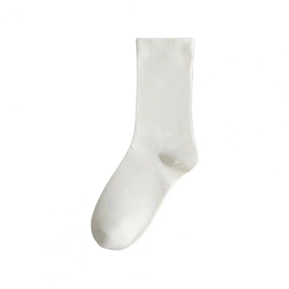 Solid Color Socks Polyester Socks Ribbed Knit Crew Socks for Women 5 Pairs of Slouch Boot Crochet Long Piles for High for Women