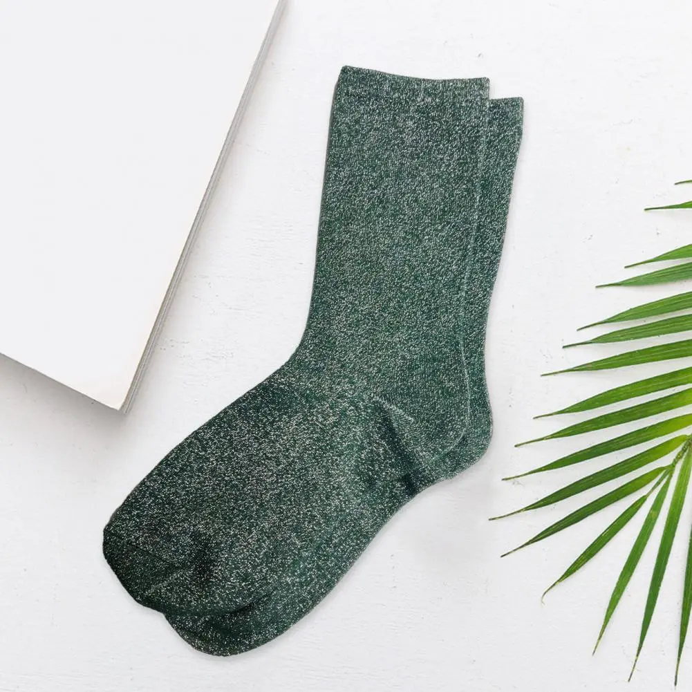 Glitter Socks Breathable Cotton Socks Sparkly Glitter Ankle Socks for Women Shiny Crew Gold Silver Trendy Thin Cotton for Ladies