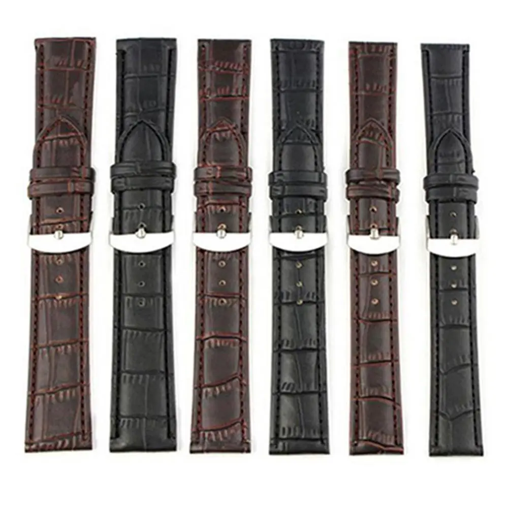 18/20/22mm Watch Straps Leather Watch Band Strap Pin Buckle Wrist Belt Bracelet Luxury Faux Leather Wrist Watch Band Watchbands