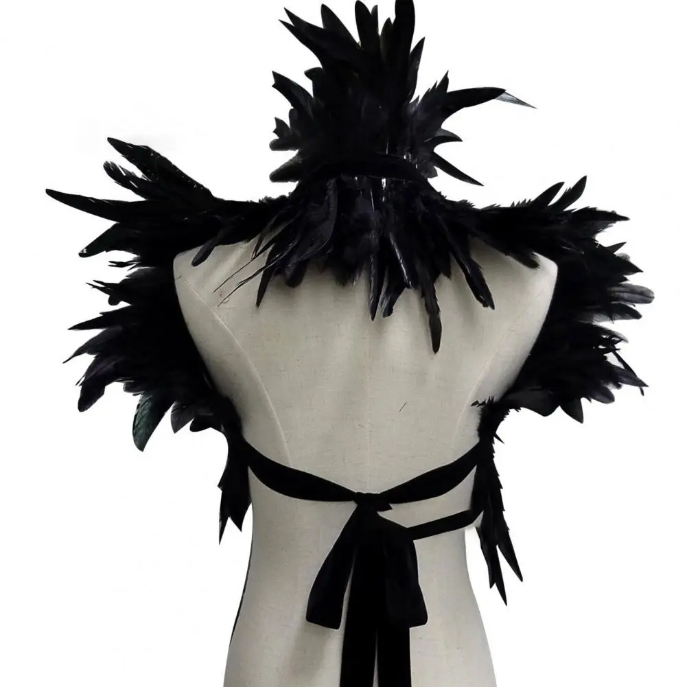Cape Collar Vintage Inspired Collar Layered Feather Gothic Style Cape Lightweight Shawl Accessory for Versatile Looks