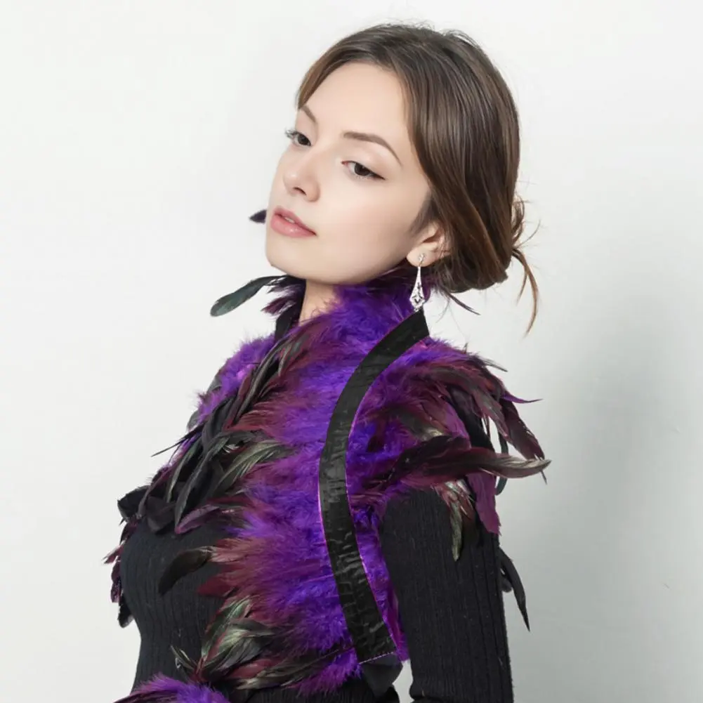 Cape Collar Vintage Inspired Collar Layered Feather Gothic Style Cape Lightweight Shawl Accessory for Versatile Looks
