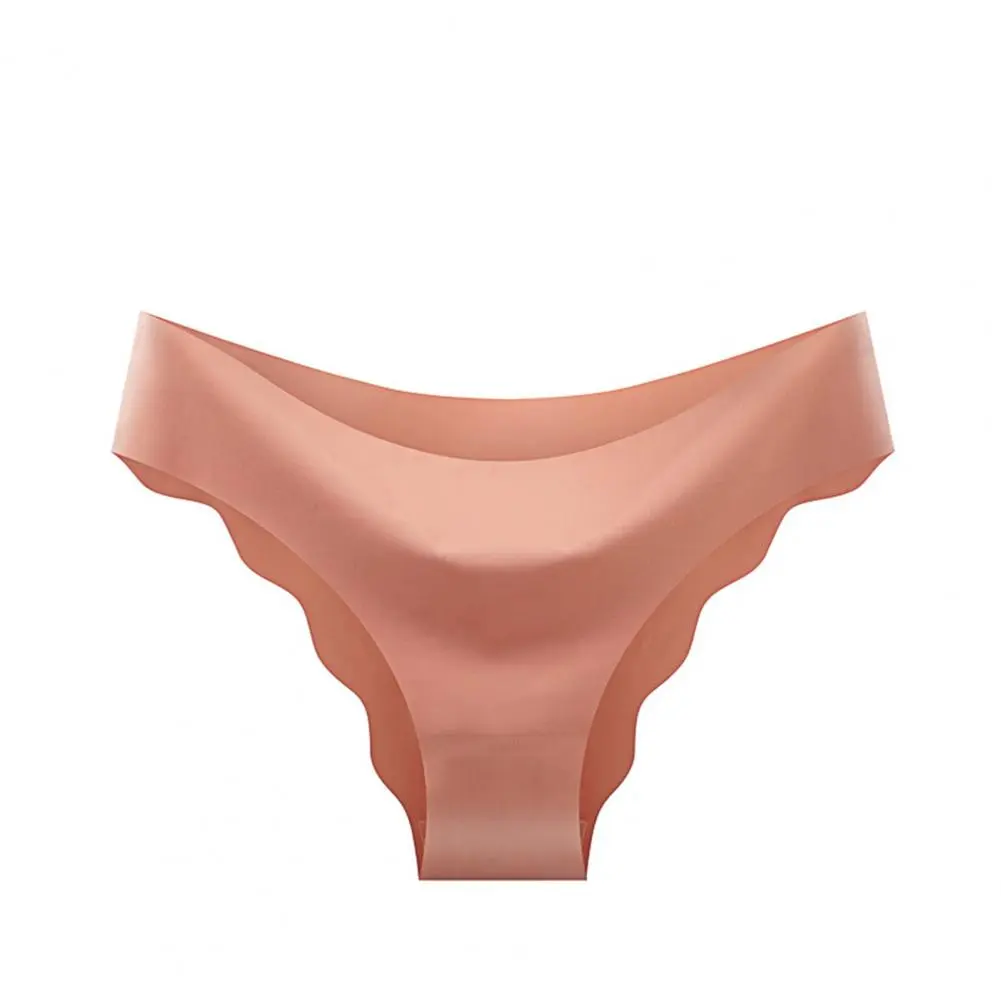 Women Lady Panties 8 Pcs Ice Silk Hipster Panties Set for Women No Show Wave Edge Triangle Briefs Solid Color One-piece Kit