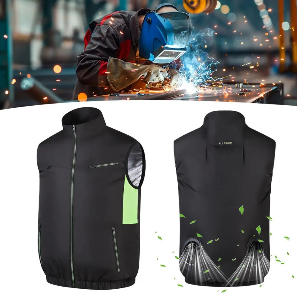 Fan Vest with Adjustable Wind Speed Quick-drying Fan Vest for Outdoor Work Ergonomic Dual Fan Vest for Summer Heat for Powerful