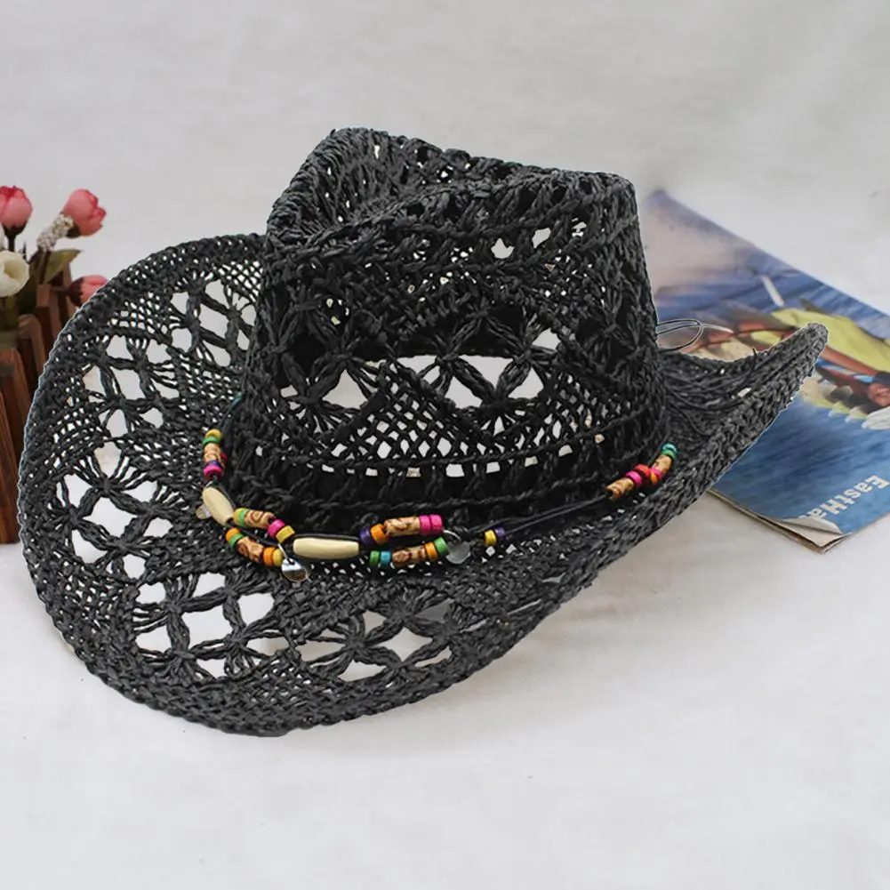 Foldable Edge Straw Hat Cotton Strap Sun Hat Stylish Retro Denim Straw Hat with Upf 50 Protection Adjustable Chin Strap for Sun