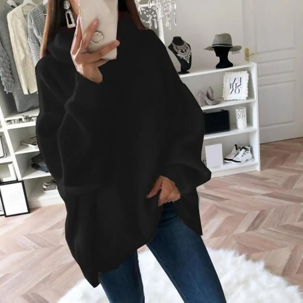 2022 Women Sweater Oversized Turtleneck Pile Collar Autumn Winter Long Sweater Loose Pullover Stretchy Knitwear suéteres свитер