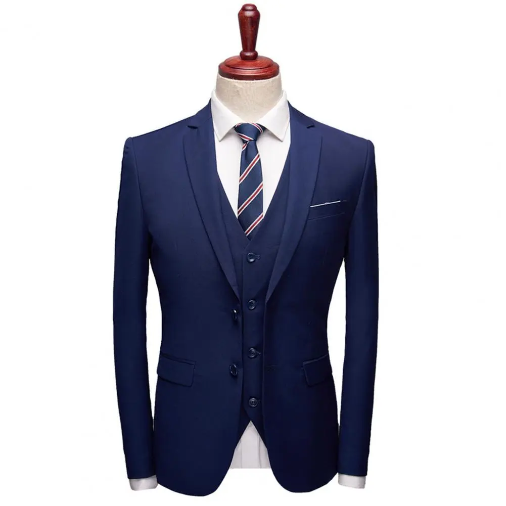 Long Pants Sleeveless Waistcoat 3 Piece Set Business Suit Vest Pants Set Groom Suit Wedding Formal Suit Business Suit
