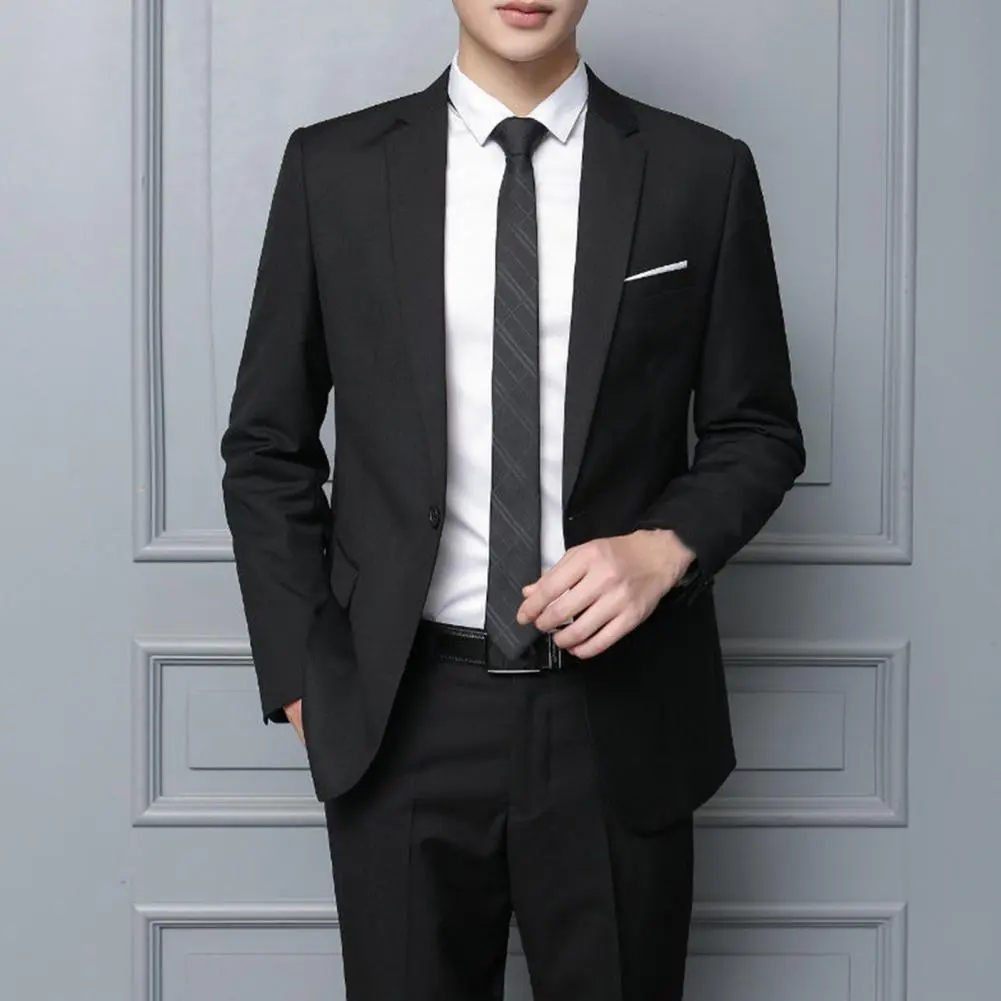 Oversize Men Suit Slim Notched Collar Pants Set Formal Groom Suit Set Workwear Straight Pants Business Suit Workwear
