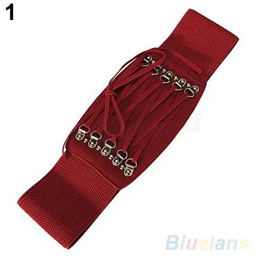 Fashion Women's Lady Rivet Elastic Buckle Wide Waist Belt Waistband Corset hot