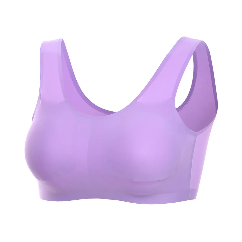 Obese Women Plus Size Ice Silk Brassiere Padded Bra Wrapped Chest Strap Underwear Female Breathable Chest Top M-5XL