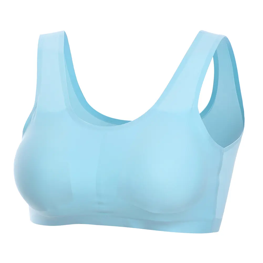 Obese Women Plus Size Ice Silk Brassiere Padded Bra Wrapped Chest Strap Underwear Female Breathable Chest Top M-5XL