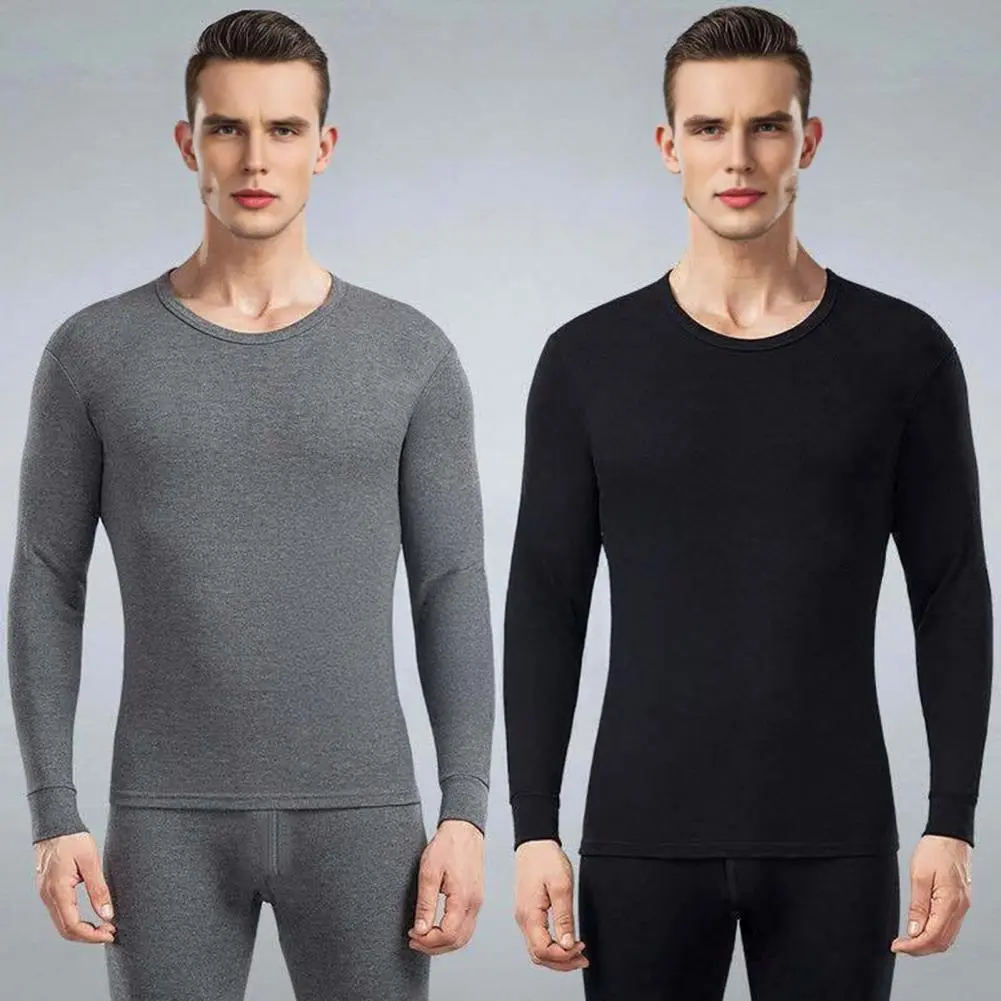Thickened Thermal Underwear Men's Winter Thermal Underwear Set Long Sleeve Top Pants for Cold Weather Keep Warm for Comfort