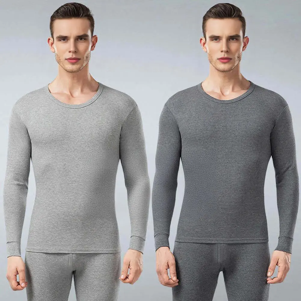 Thickened Thermal Underwear Men's Winter Thermal Underwear Set Long Sleeve Top Pants for Cold Weather Keep Warm for Comfort