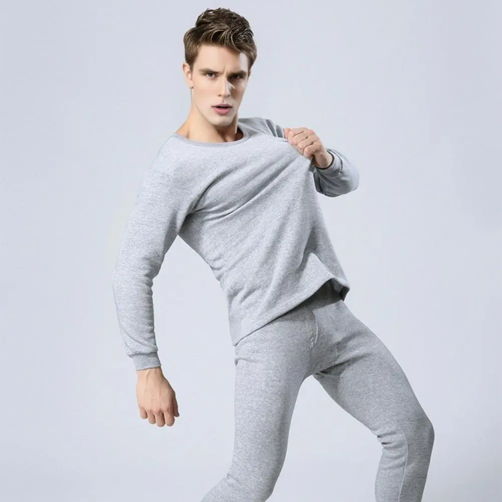 Thickened Thermal Underwear Men's Winter Thermal Underwear Set Long Sleeve Top Pants for Cold Weather Keep Warm for Comfort