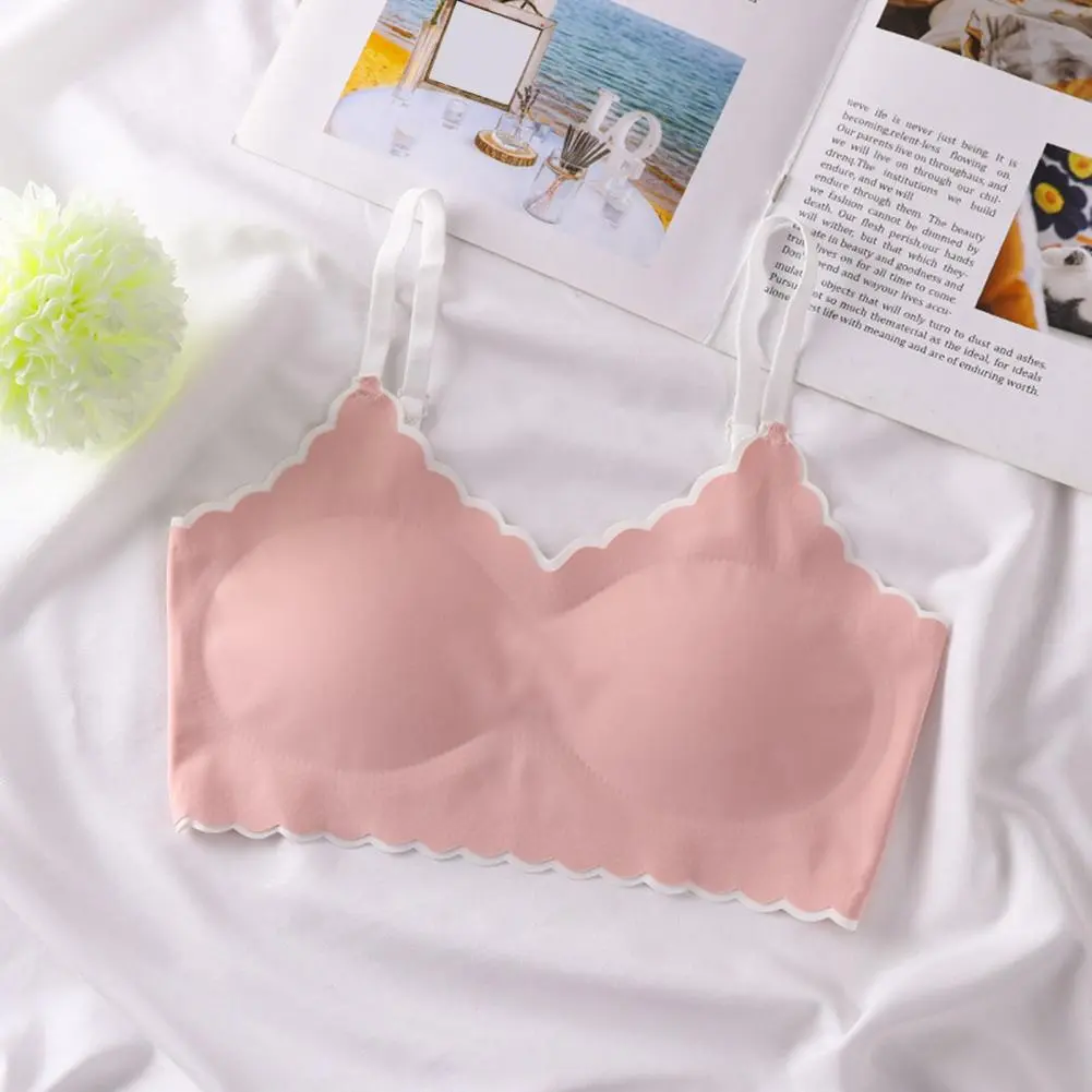 Nylon Spandex Bra Traceless Design Bra Teen Girls Soft Padded Wireless Bra Set with Adjustable for Student for Development