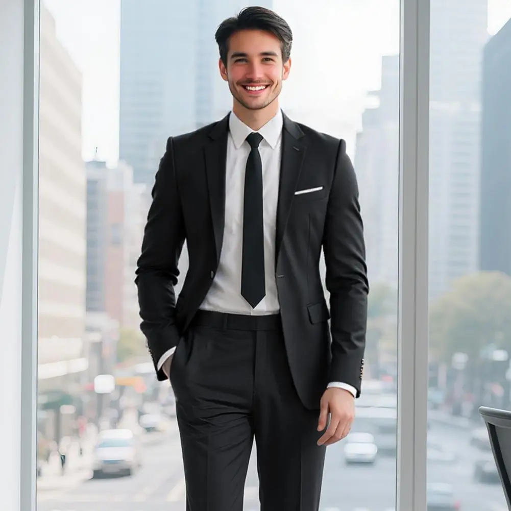 Men Suit Men Suit Daily Wear Elegant Men's 3d Tailored Suit Set for Wedding Party Business Events Lapel Long Sleeve Coat for Men
