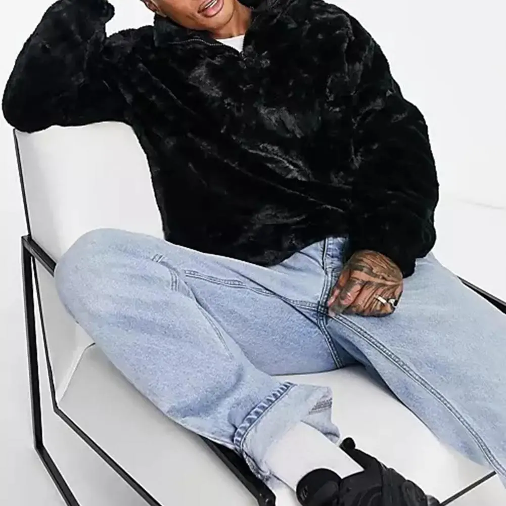 Thermal Men Jackets Winter Sweatshirt Half Zipper High Collar Plush Keep Warm Jacket Men Winter Hoodies Loose Pullover 짝퉁명품 남성의류