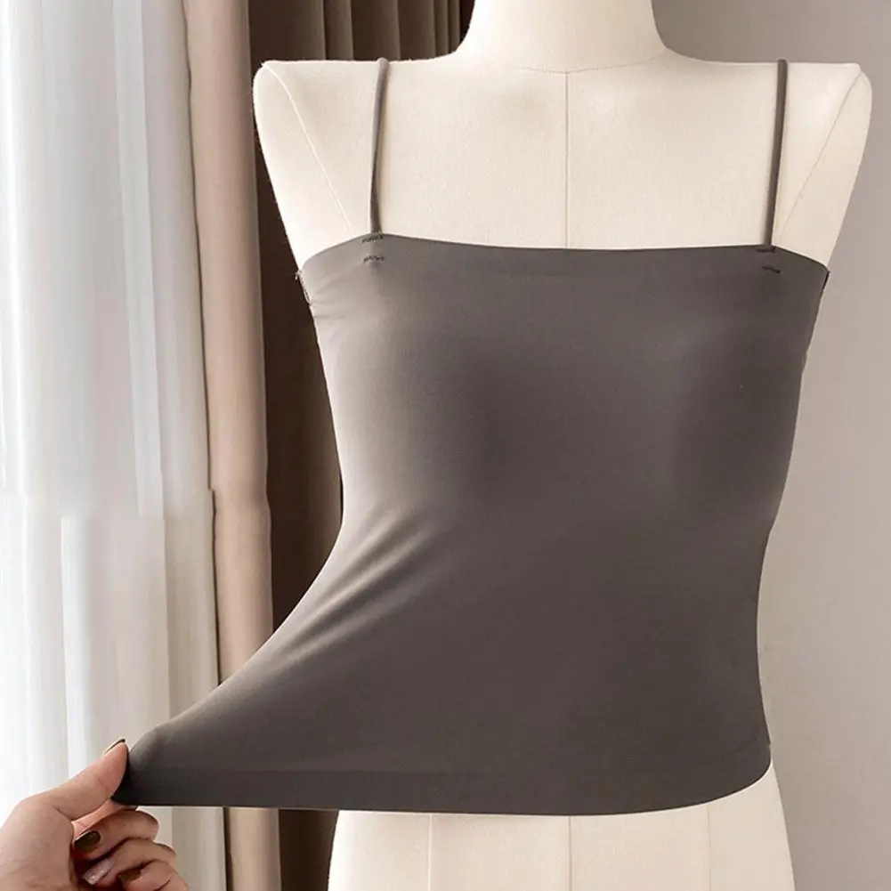 High Quality Padded Bra Bralette Vest Women Crop Tops Sexy Camisoles Ice Silk Tube Top Tanks Seamless Sports Tank Top Underwear