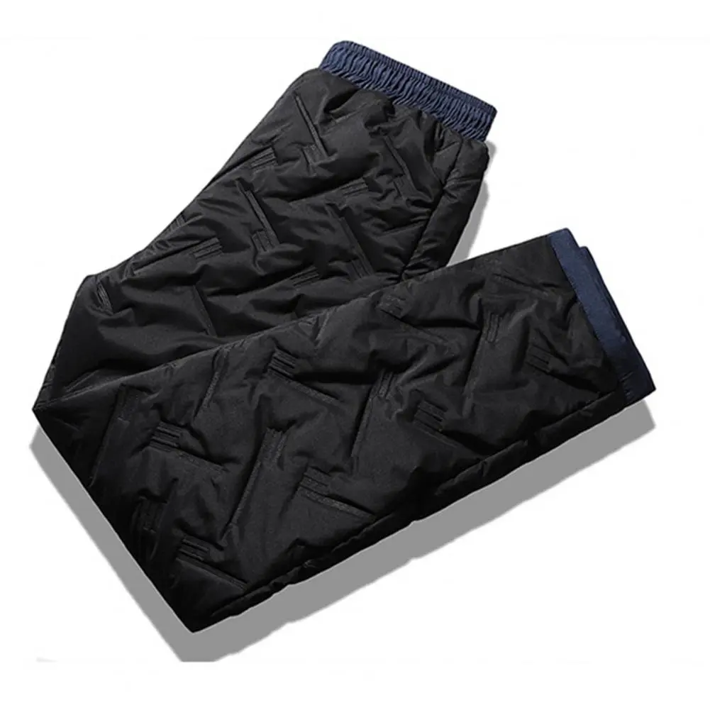 2025 M-3XL Men Fall Winter Sweatpants Drawstring Pockets Loose Men Pants Thickened Plush Windproof Jogging Exercise Trousers