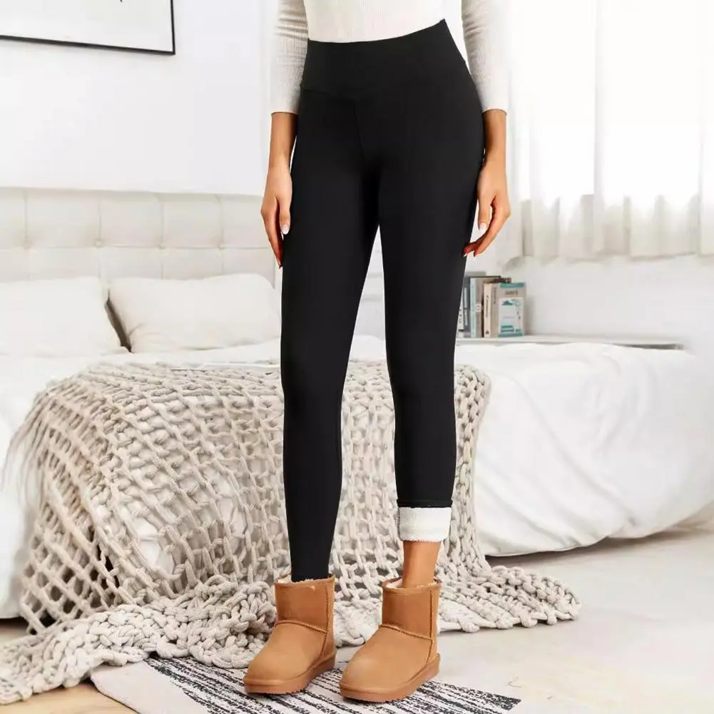 Lamb Cashmere Leggings High Waist Slim Velvet Leggings Winter Fleece Lined Leggings Winter Thicken Warm Leggings Thermal Tights