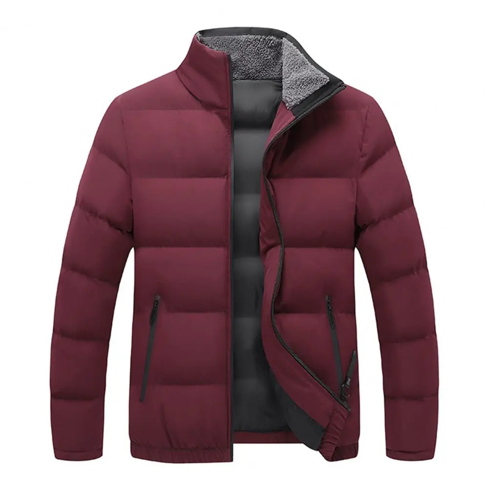 Cotton Padded Men Winter Jacket Fleece Zipper Design Windproof Men Coat Winter Fashion Jacket Keep Warm Parkas Male Outerwear