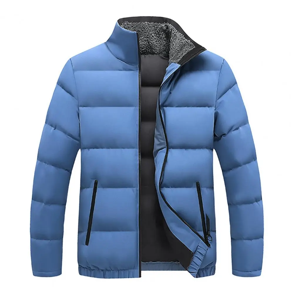 Cotton Padded Men Winter Jacket Fleece Zipper Design Windproof Men Coat Winter Fashion Jacket Keep Warm Parkas Male Outerwear