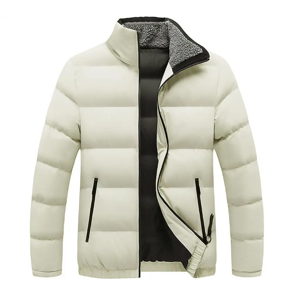 Cotton Padded Men Winter Jacket Fleece Zipper Design Windproof Men Coat Winter Fashion Jacket Keep Warm Parkas Male Outerwear