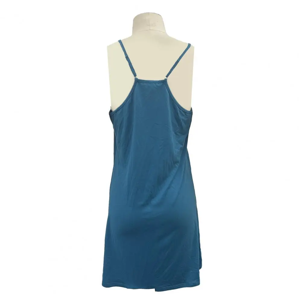 Simple Design Nightdress for Women Women A-line Nightgown Women's Sleeveless Nightgown Chemise Dress with Pockets for Women