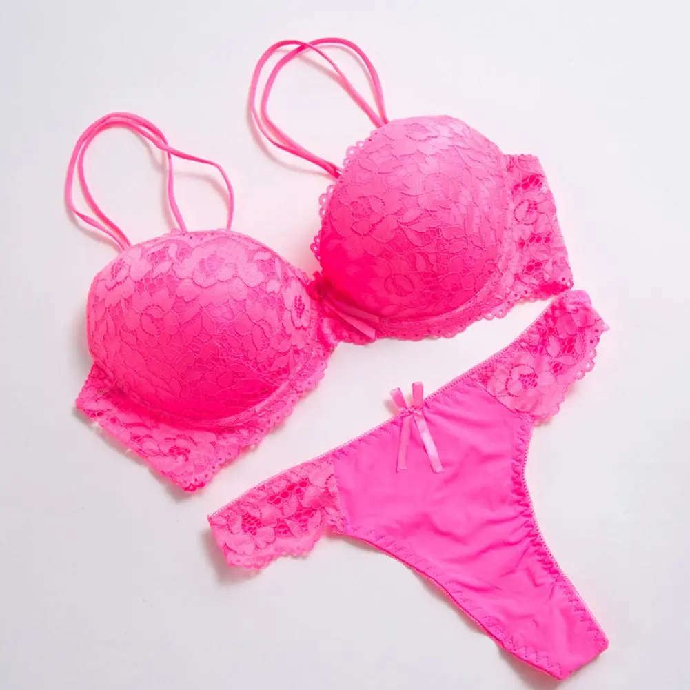 3/4 Cup Women Bra Panties Set Floral Embroidery Women Sexy Lace Bra And Panty Set Floral Lace Bra Underpants Women Underwear