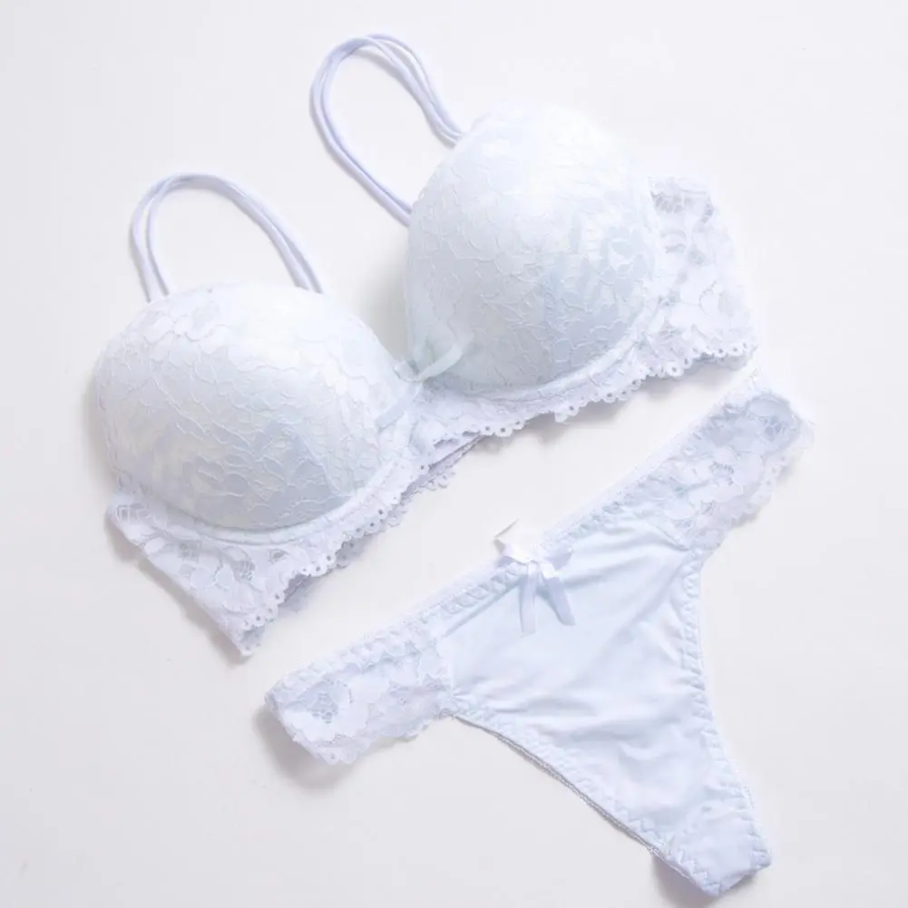 3/4 Cup Women Bra Panties Set Floral Embroidery Women Sexy Lace Bra And Panty Set Floral Lace Bra Underpants Women Underwear