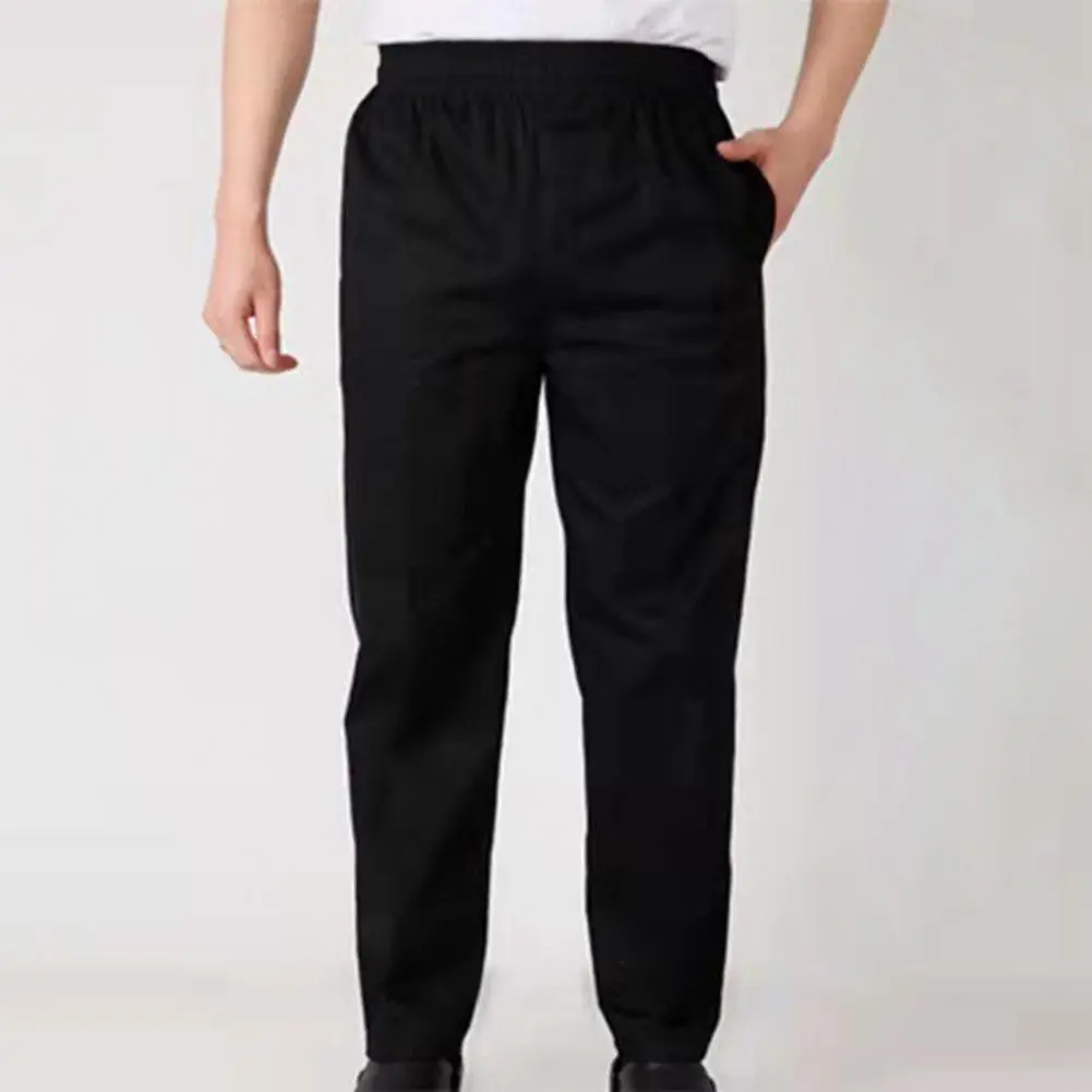 2025 M-3XL Chef Pants Unisex Chef Trousers Elastic Waist Stretchy Service Cook Restaurant Uniform Waiter Secure Trousers