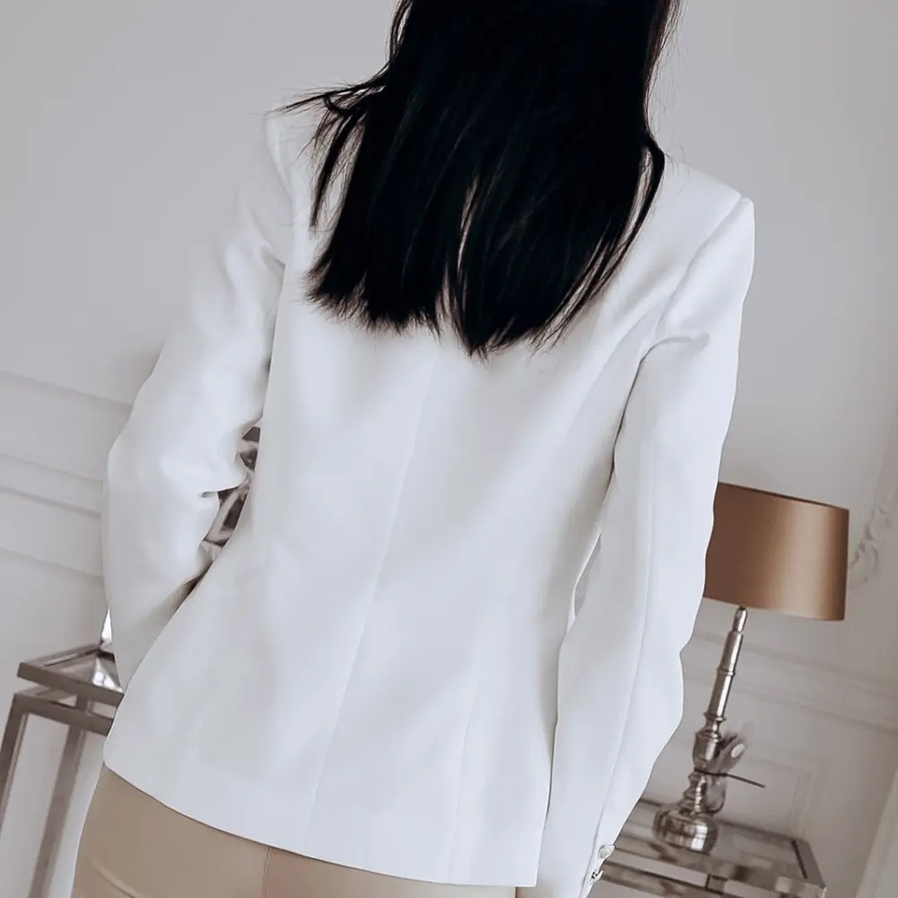 Women Stylish Plus Size Jacket Casual Blazers Jacket Suit Coat Double breasted Sliming Overalls Pocket Cardigan Coat